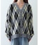 【GEVACO】アーガイル柄シャギーニットカーデ