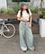 【新色追加/ユニセックス】オーバーダイタックデニムワイドパンツ