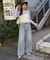 【umm.】サイドレースデニムワイドパンツ《サイズ展開あり》