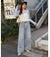 【umm.】サイドレースデニムワイドパンツ《サイズ展開あり》