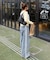【umm.】サイドレースデニムワイドパンツ《サイズ展開あり》