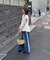 【umm.】サイドレースデニムワイドパンツ《サイズ展開あり》