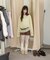【umm.】前リボンモヘアライクルーズニット