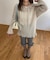 【umm.】フラワーモチーフモヘアライクルーズニット