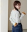 袖口レイヤード風クルーネックニット