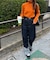 リブ袖口ボタンタートル
