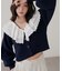 コットンレース使い衿フリルニット《WEB限定カラーあり》