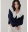 コットンレース使い衿フリルニット《WEB限定カラーあり》
