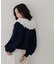 コットンレース使い衿フリルニット《WEB限定カラーあり》