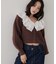 コットンレース使い衿フリルニット《WEB限定カラーあり》
