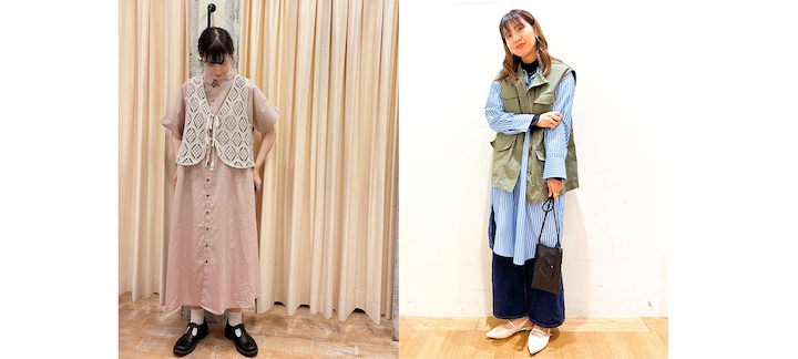 「ベスト」を重ねるとおしゃれ見せできる