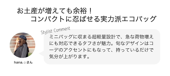 お土産が増えても余裕！コンパクトに忍ばせる実力派エコバッグ