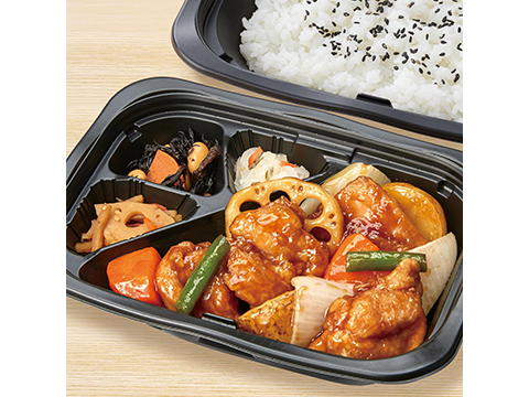 鶏と野菜の黒酢あん弁当