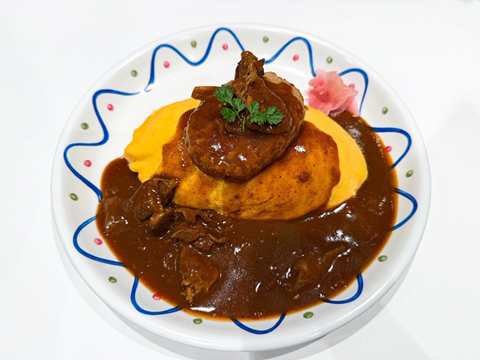 Hayashi burger omelet rice