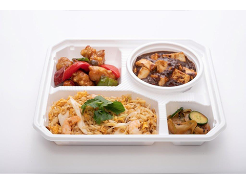 Meio arroz frito Yangju e bento de tofu mapo