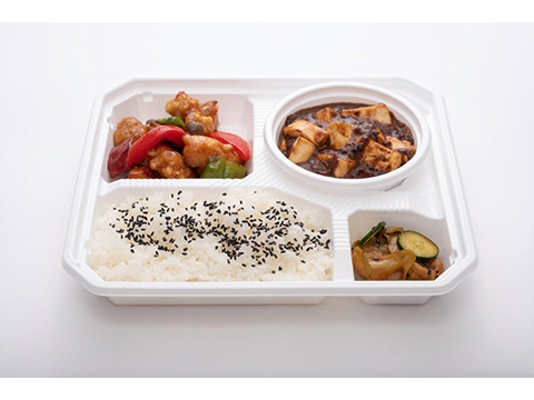 Bento de porco agridoce e tofu mapo