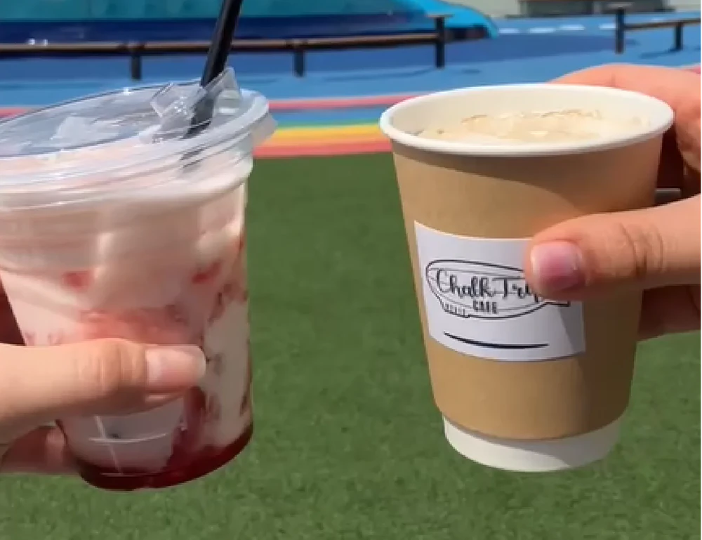 Drinks and sweets available for takeout