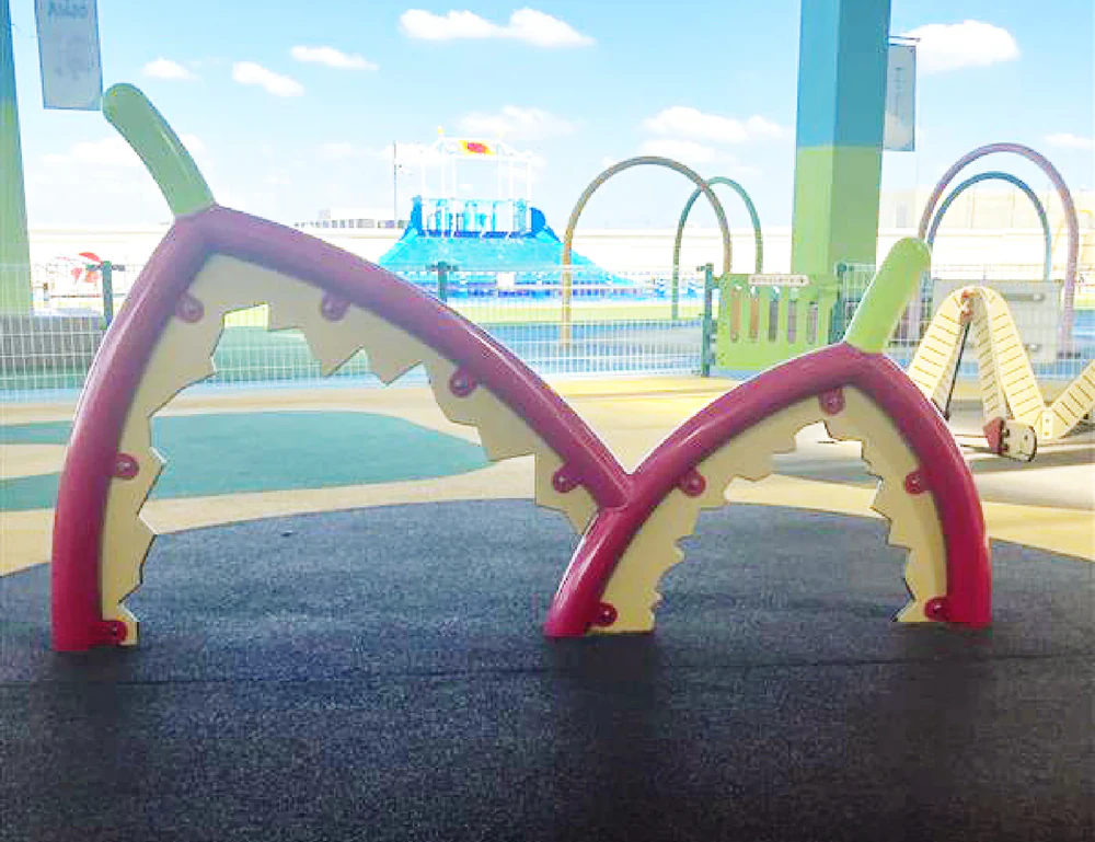 Purple playground equipment