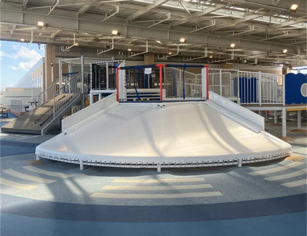 White bouncy slide at the cloud athletics park