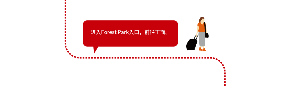 进入Forest Park入口,前往正面。