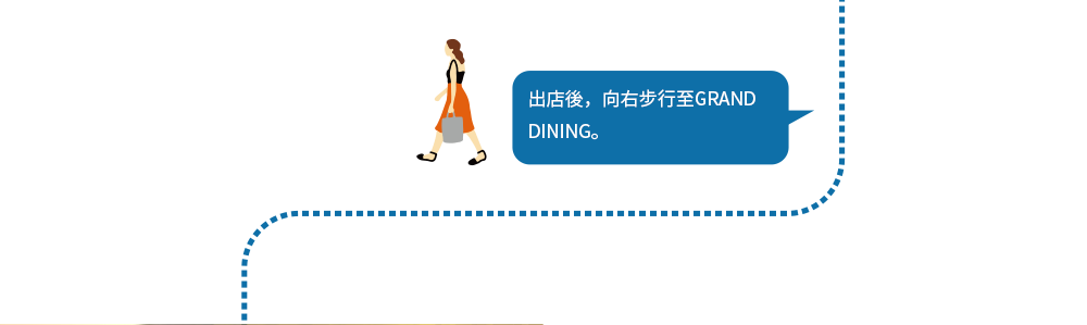 After opening the store, we headed towards GRAND DINING.