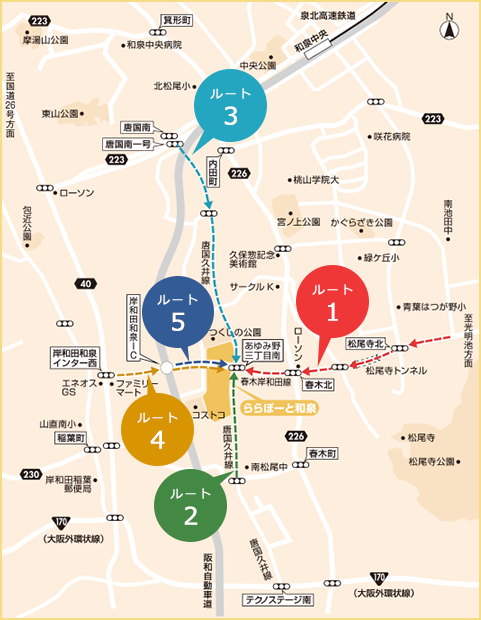 ららぽーと和泉周辺マップ
