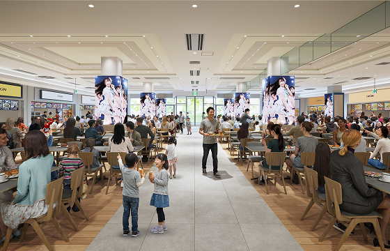 Digital signage and increased seating in the food court