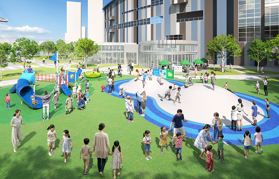 Newly established "Kids Park" where children can play freely