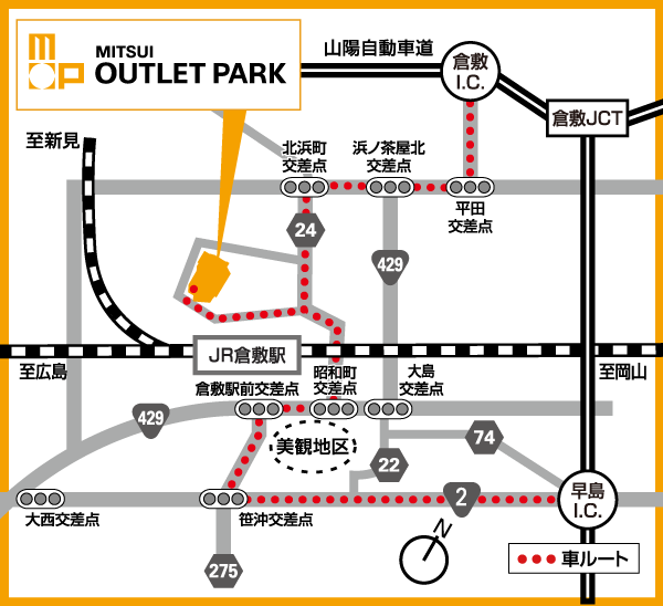 三井アウトレットパーク倉敷地図