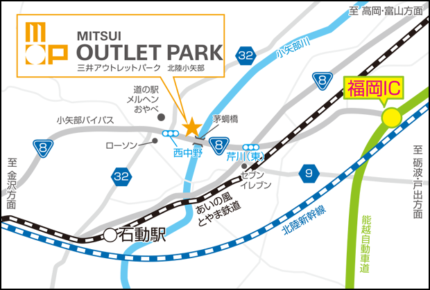 三井アウトレットパーク北陸小矢部詳細地図