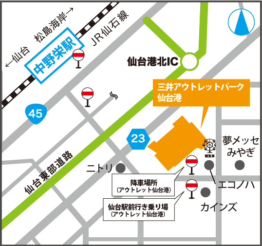 三井アウトレットパーク仙台港地図
