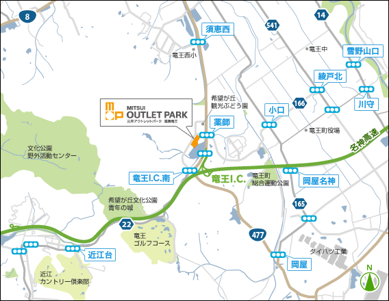 三井アウトレットパーク滋賀竜王詳細地図