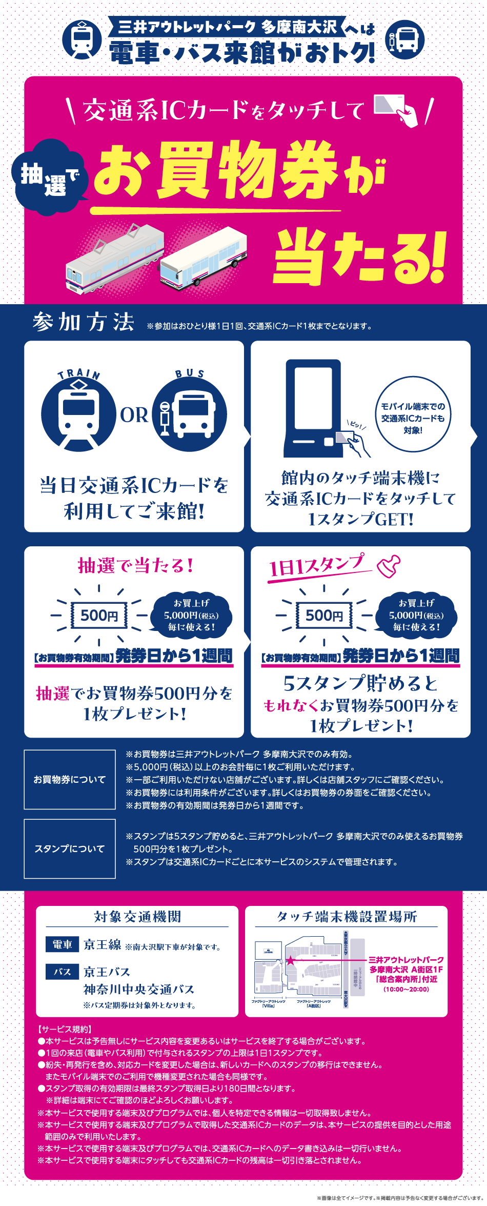 交通系ICカードをタッチして抽選でお買物券が当たる！